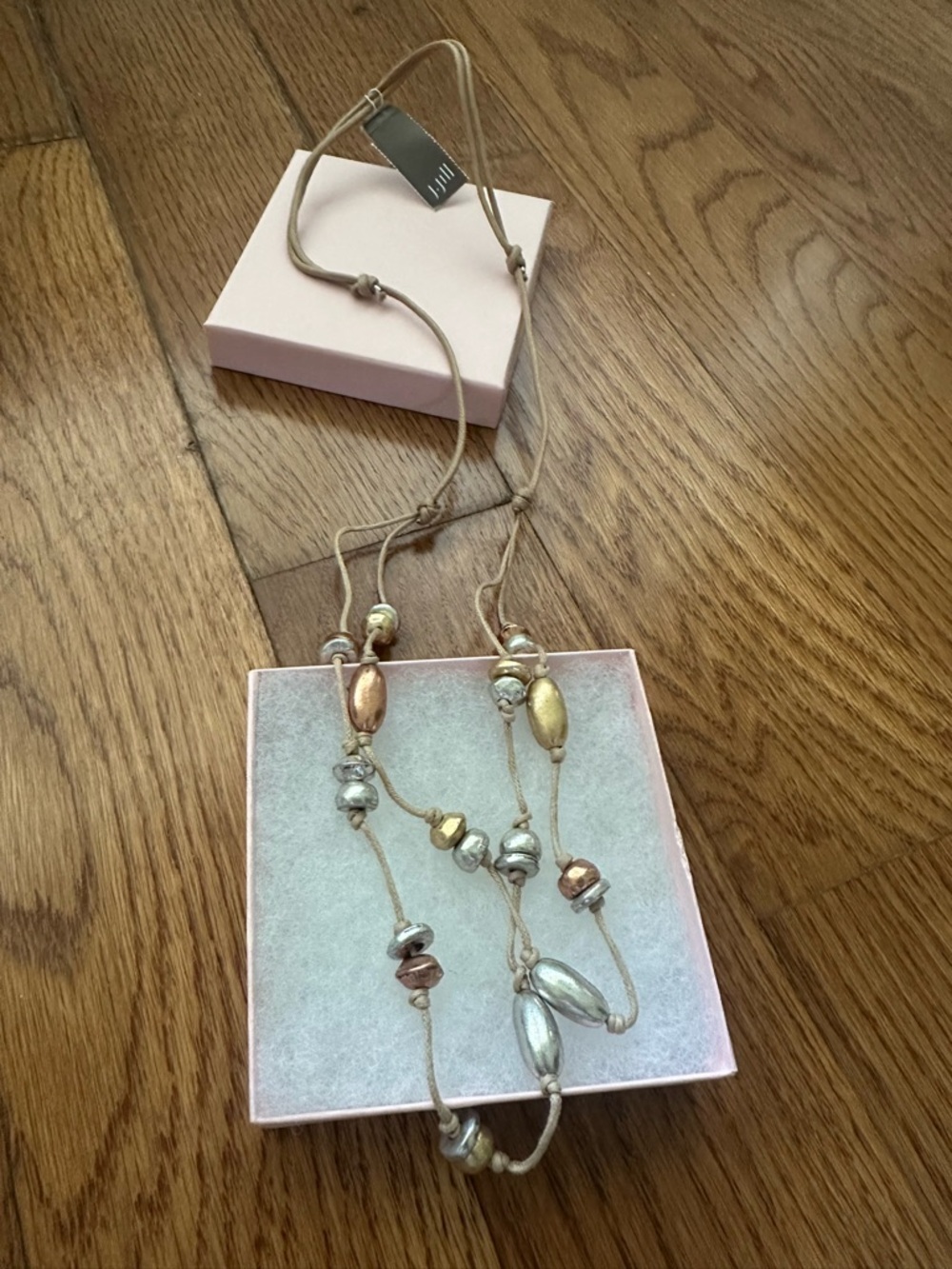 J. Jill mixed-metal charm and beaded cord Necklace NWT